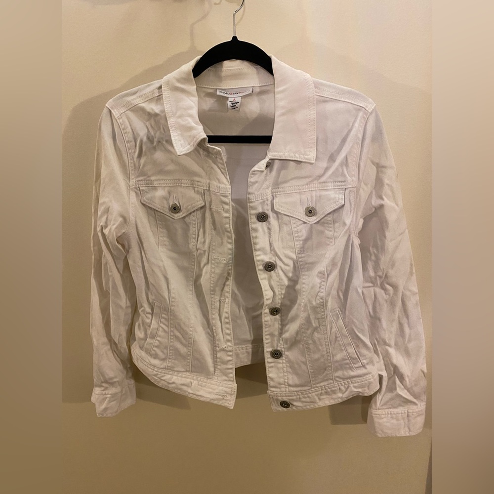 Style & Co White Denim Jacket